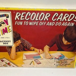 NOS Amtrak Fairchild Fun Time Recolor Cards Activity Box Sealed